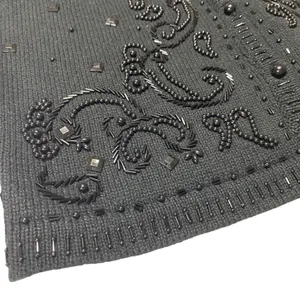 Yarnworks Sweater Vest Black Size Medium‎ Heavily Jeweled Beaded NWOT 18"x25" thumbnail 5