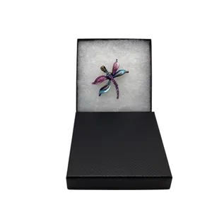 Vintage fairy cottagecore Dragonfly pendant with purple and teal rhinestones. thumbnail 4