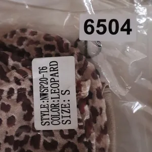 Naked Wardrobe Leopard Print Long Sleeve Crop Top Small Smocked Back thumbnail 7