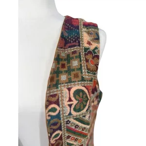Vintage Saks Fifth Avenue Vest Womens S/M‎ Tapestry Boho Festival Retro Granny thumbnail 5