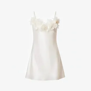 ELLIATT Katalina 3D Floral Satin Dress, Ivory, Large thumbnail 14