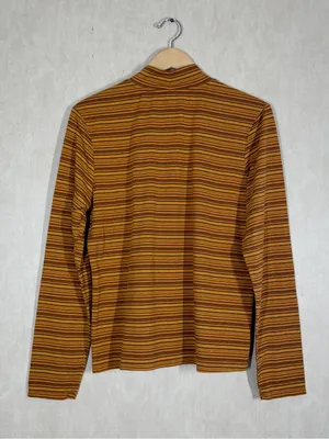 Toad&Co Women’s Piru Mock Neck Longsleeve Shirt Lightweight Multicolor Stripe XL thumbnail 6