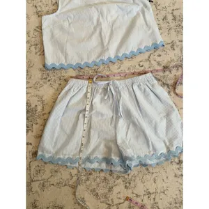 Japna Striped Scallop Hem Short Tank Top Set Size Small NWT Coastal Beach Preppy thumbnail 8
