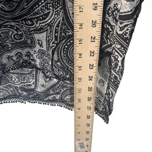 Lauren Ralph Lauren Size XL Black White Paisley Silk‎ Blend Blouse thumbnail 10