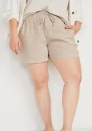 Old navy high rise flax linen blend shorts size xlarge. thumbnail 1