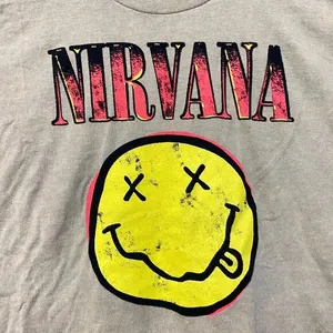 Nirvana Nevermind Tour Smiley Promo Art Grunge Tee XL thumbnail 2
