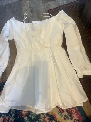Superdown Leia White Off the Shoulder Long Sleeve Mini Dress Size L thumbnail 13