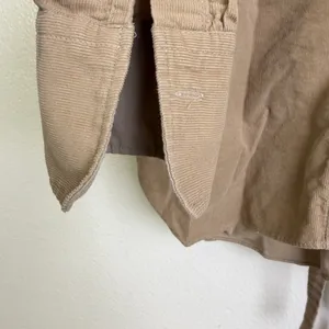 Snidel Button Up Top Womens Size 0 Tan Corduroy Long Sleeve Tie Back Casual * thumbnail 7