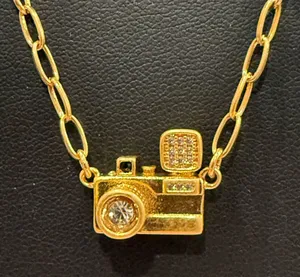Kendra Scott kate spade |♠️| Gold Plated and Pave Crystal Camera Necklace ONLY thumbnail 1