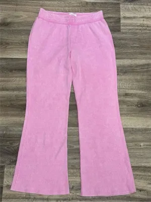 Sunnyside by Sundry Waffle Knit Pink Flare Lounge Pants Women’s Medium thumbnail 1