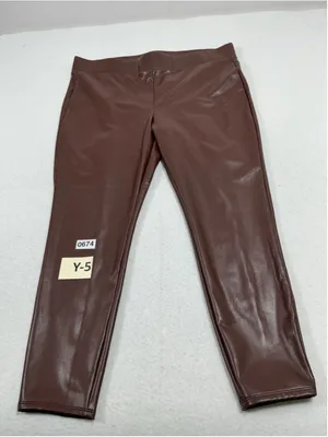 Womans Excellent Loft Faux Leather Pants XL. Down Pullon Elastic Waist thumbnail 1