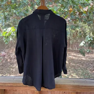 Zara Women's Black 100% Linen Oversized Button Down Shirt Size XS thumbnail 2