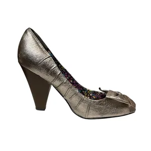 MADDEN‎ GIRL Silver Block High Heels with Open Toe & Bow Accent, Size 9.5 thumbnail 4