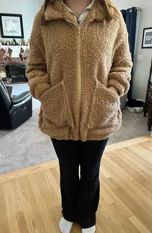 SheIn Oversized Fuzzy Bomber Jacket thumbnail 2