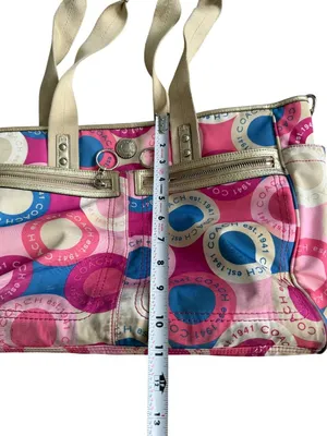 COACH Multicolor Large Logo Diaper Bag Tote Bag thumbnail 12