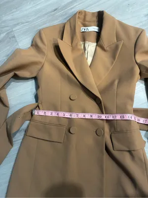 Zara Camel Double-Breasted Belted Trench Coat‎ thumbnail 9