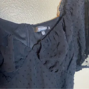 Missguided Black Sheer Puff Sleeve grunge‎ whimsical little black dress size 8 thumbnail 4