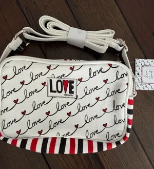 Brighton LOVE SCROLL Canvas Crossbody Bag New With Tags thumbnail 1
