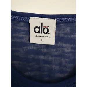 Alo Yoga Slouchy Sheer Slub Racerback Tank Top Navy Blue Size L thumbnail 6