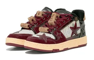 Red Wine Star Unisex Burgundy Red Fashion Skate Sneakers Men 5.5. Women 7 thumbnail 1