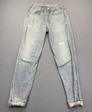 Rag & Bone Miramar Jogger Women XS Light Wash Trompe‎ L'oeil Denim Print Pants thumbnail 1