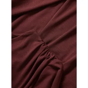 NEW Veronica Beard Theodora Midi Dress Raisin Red Size Small thumbnail 3