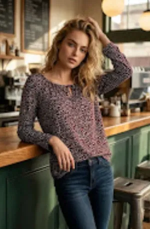 Winter Wine Long-sleeved Heart Design Tunic thumbnail 1