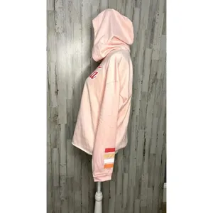 Coca-Cola‎ Women's XL Pink Cropped Hoodie Long Sleeve Pullover Casual thumbnail 2