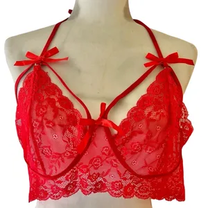 Flatter Me Lipstick Red Lace 2-Piece Crotchless Sexy Lingerie Set sz XXL NEW Tag thumbnail 5