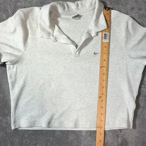Nike Sportswear Essential Size XL Short-Sleeve Cropped Polo Heather Gray Swoosh thumbnail 9