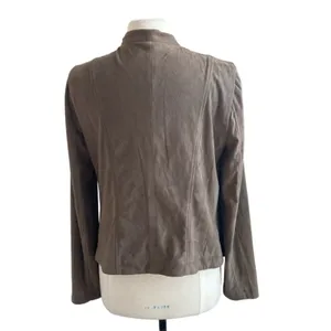 ABBELINE Jacket Womens Sz Large TanFaux Suede Draped Southwestern Bohemian thumbnail 6