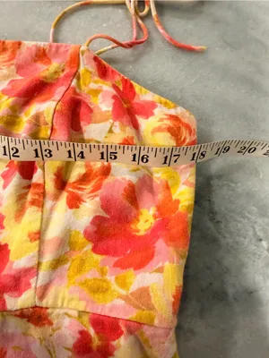 Old Navy Size XL Floral Linen Blend Smocked Back Adjustable Strap Mini Dress thumbnail 10