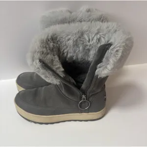 Koolaburra by UGG Womens Grey Suede Faux Fur Zip Winter Boots 1105889‎ Size 6 thumbnail 5