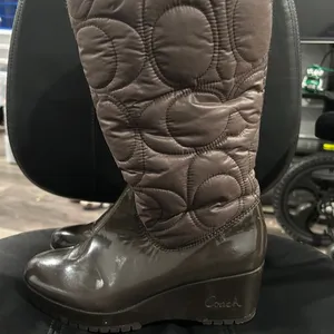 Coach Women's Quilted Dark Brown Boots thumbnail 5
