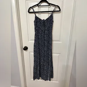 HOLLISTER‎ channeled bodice midi dress floral print XS thumbnail 2