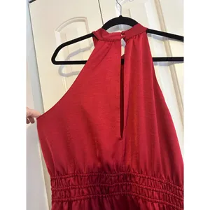 Lost + Wander Fleur Halter Maxi Dress‎ in burgundy XL thumbnail 8