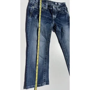 Miss Me Jeans Womens 27 Low Rise Signature Boot Cut Distress Beaded Embroidered thumbnail 7