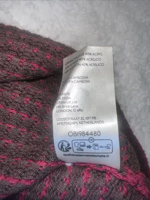 Free People Maisie Oversized Sweater Cranberry Fudge‎ Boho Slouchy M NWT thumbnail 9
