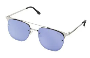 QUAY Private Eyes Silver/Violet Mirror Sunglasses Large Unisex thumbnail 1