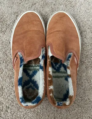 Vans Suede Sherpa Classic Slip On Shoes thumbnail 1