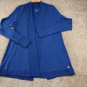 Lilly Pulitzer‎ Luxletic Elena Cardigan Woman M Blue Open Front Shawl Athleisure thumbnail 7