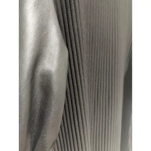 Marc New York Andrew Marc Black Ribbed Mock Neck Faux‎ Leather Puff Sleeve Top L thumbnail 10