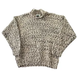 Vintage Shenanigans Marled Knit Popcorn Sweater Mock Neck Tan Black‎ Indie Boho thumbnail 2
