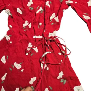 Reformation Collins Wrap Red‎ Dress Size: XS thumbnail 3