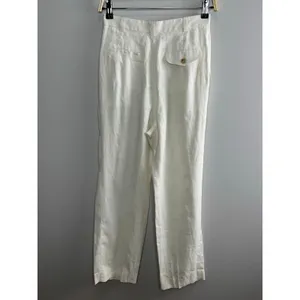 Mara Hoffman Eldora Trouser Size‎ 4 White High Rise Wide Leg Tailored 100% Hemp thumbnail 8