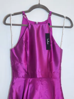 Lulus Magenta High Low Formal Dress Size XS NWT Wedding Guest Dress thumbnail 4