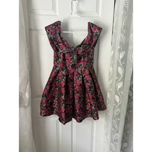 New Lulus Beyond Darling Floral Jacquard Off-The-Shoulder Mini Dress size S NWT thumbnail 11