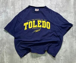 Soffe Vintage University Of Toledo Rockets Tee Shirt Navy & Yellow thumbnail 1
