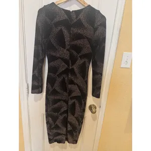 B&A by Betsy & Adam Women's Black Glitter-Knit Scoop Neck Sheath Dress Size 4 thumbnail 7
