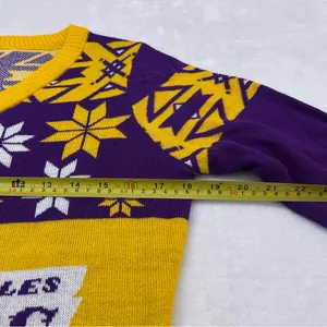 Los Angeles LA Lakers NBA Basketball Ugly Christmas XMAS Party Sweater Women’s M thumbnail 4
